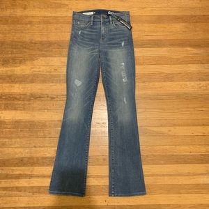 boot-cut patched gap jeans